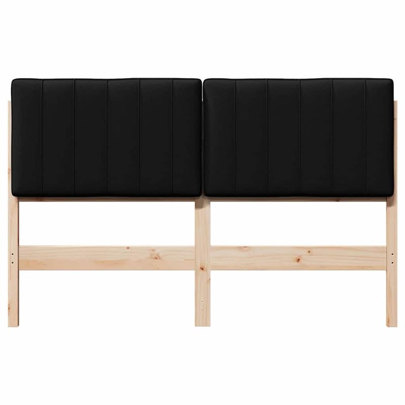 Casa si Gradina - Mobilier - Paturi si accesorii - Accesorii paturi - Tablie de pat tapitata Maro si negru 135 cm Lemn de pin masiv - Infinity.ro