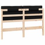 Casa si Gradina - Mobilier - Paturi si accesorii - Accesorii paturi - Tablie de pat tapitata Maro si negru 135 cm Lemn de pin masiv - Infinity.ro