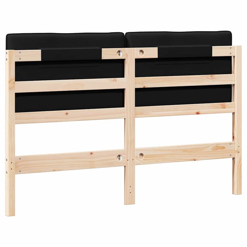 Casa si Gradina - Mobilier - Paturi si accesorii - Accesorii paturi - Tablie de pat tapitata Maro si negru 135 cm Lemn de pin masiv - Infinity.ro