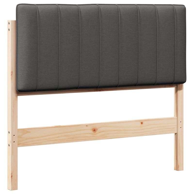 Casa si Gradina - Mobilier - Paturi si accesorii - Accesorii paturi - Tablie de pat tapitata Maro si gri inchis 100 cm Lemn de pin masiv - Infinity.ro