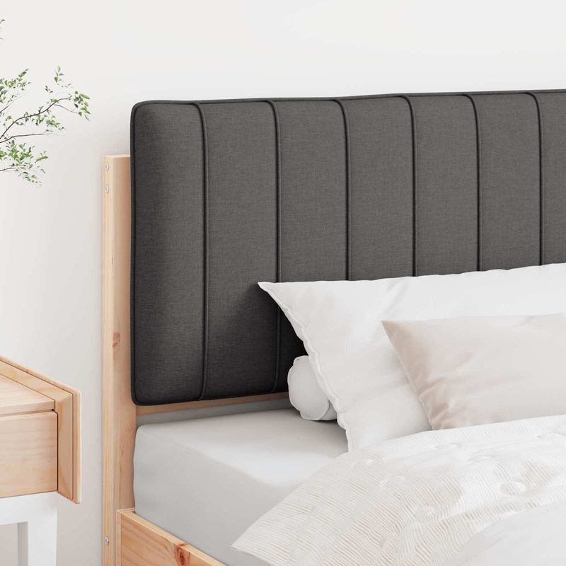 Casa si Gradina - Mobilier - Paturi si accesorii - Accesorii paturi - Tablie de pat tapitata Maro si gri inchis 100 cm Lemn de pin masiv - Infinity.ro