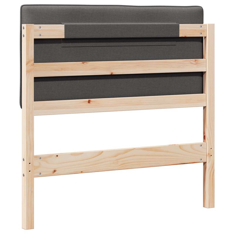 Casa si Gradina - Mobilier - Paturi si accesorii - Accesorii paturi - Tablie de pat tapitata Maro si gri inchis 100 cm Lemn de pin masiv - Infinity.ro