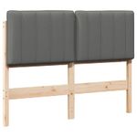 Casa si Gradina - Mobilier - Paturi si accesorii - Accesorii paturi - Tablie de pat tapitata Maro si gri deschis 120 cm Lemn de pin masiv - Infinity.ro