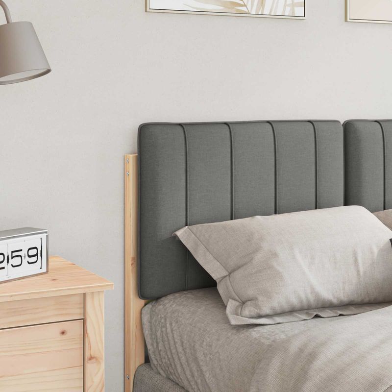 Casa si Gradina - Mobilier - Paturi si accesorii - Accesorii paturi - Tablie de pat tapitata Maro si gri deschis 120 cm Lemn de pin masiv - Infinity.ro