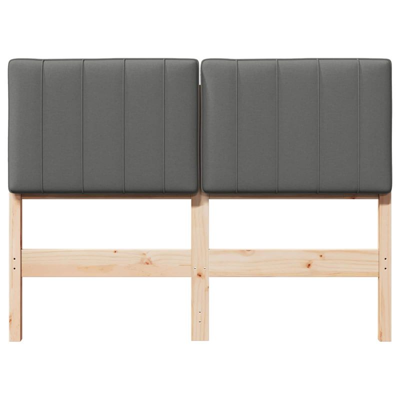 Casa si Gradina - Mobilier - Paturi si accesorii - Accesorii paturi - Tablie de pat tapitata Maro si gri deschis 120 cm Lemn de pin masiv - Infinity.ro