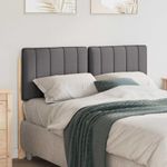 Casa si Gradina - Mobilier - Paturi si accesorii - Accesorii paturi - Tablie de pat tapitata Maro si gri inchis 120 cm Lemn de pin masiv - Infinity.ro