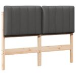 Casa si Gradina - Mobilier - Paturi si accesorii - Accesorii paturi - Tablie de pat tapitata Maro si gri inchis 120 cm Lemn de pin masiv - Infinity.ro