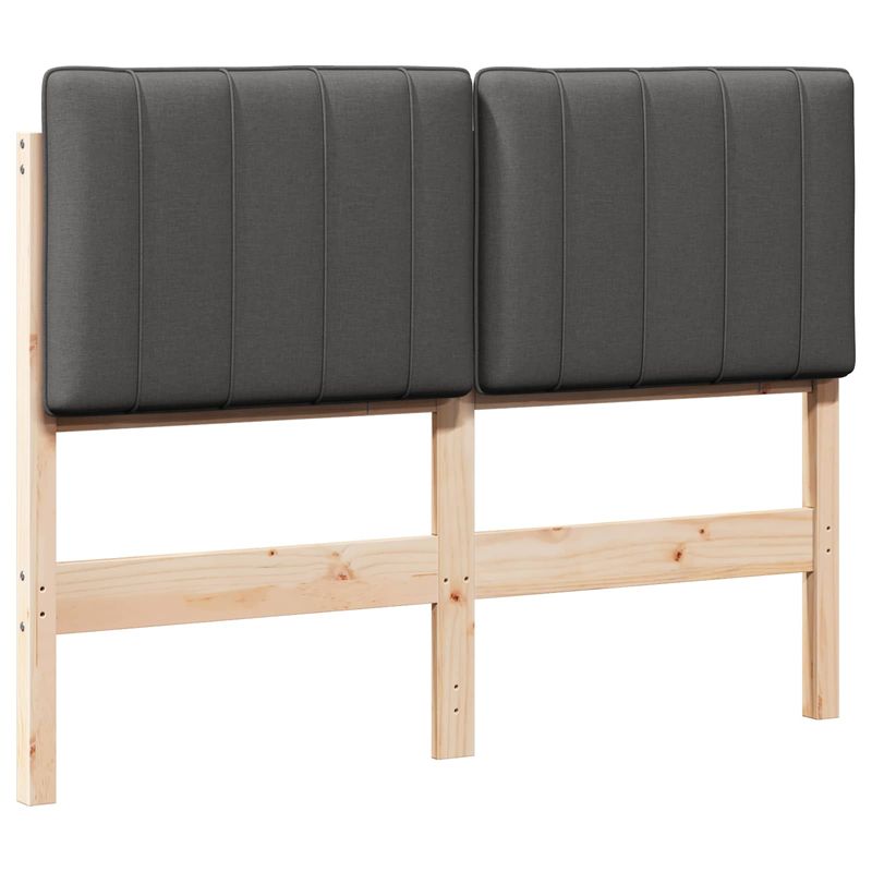 Casa si Gradina - Mobilier - Paturi si accesorii - Accesorii paturi - Tablie de pat tapitata Maro si gri inchis 120 cm Lemn de pin masiv - Infinity.ro
