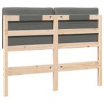 Casa si Gradina - Mobilier - Paturi si accesorii - Accesorii paturi - Tablie de pat tapitata Maro si gri deschis 120 cm Lemn de pin masiv - Infinity.ro