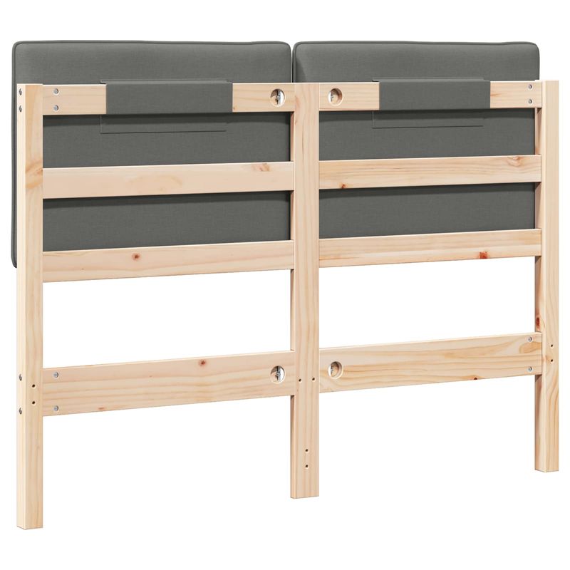 Casa si Gradina - Mobilier - Paturi si accesorii - Accesorii paturi - Tablie de pat tapitata Maro si gri deschis 120 cm Lemn de pin masiv - Infinity.ro