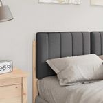 Casa si Gradina - Mobilier - Paturi si accesorii - Accesorii paturi - Tablie de pat tapitata Maro si gri inchis 120 cm Lemn de pin masiv - Infinity.ro