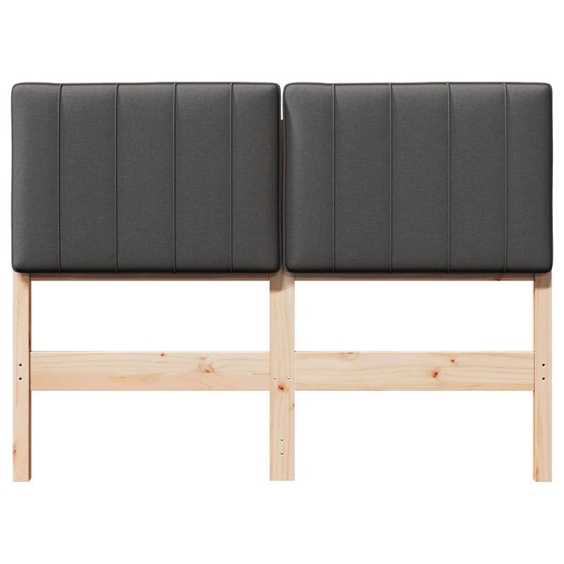 Casa si Gradina - Mobilier - Paturi si accesorii - Accesorii paturi - Tablie de pat tapitata Maro si gri inchis 120 cm Lemn de pin masiv - Infinity.ro
