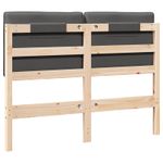 Casa si Gradina - Mobilier - Paturi si accesorii - Accesorii paturi - Tablie de pat tapitata Maro si gri inchis 120 cm Lemn de pin masiv - Infinity.ro