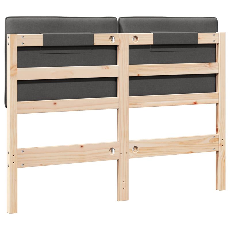 Casa si Gradina - Mobilier - Paturi si accesorii - Accesorii paturi - Tablie de pat tapitata Maro si gri inchis 120 cm Lemn de pin masiv - Infinity.ro