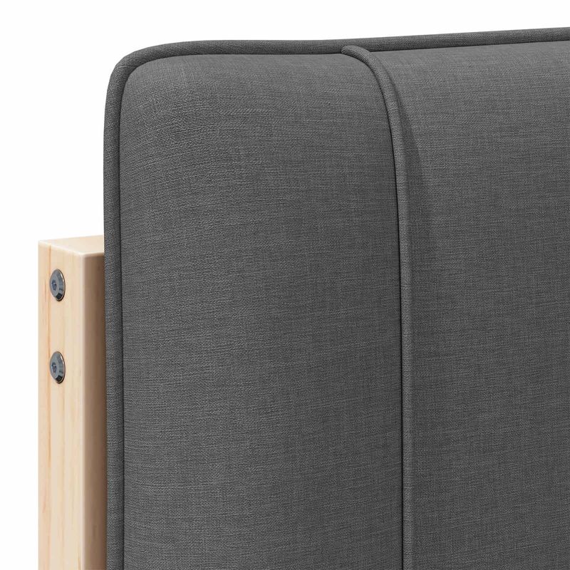 Casa si Gradina - Mobilier - Paturi si accesorii - Accesorii paturi - Tablie de pat tapitata Maro si gri inchis 120 cm Lemn de pin masiv - Infinity.ro