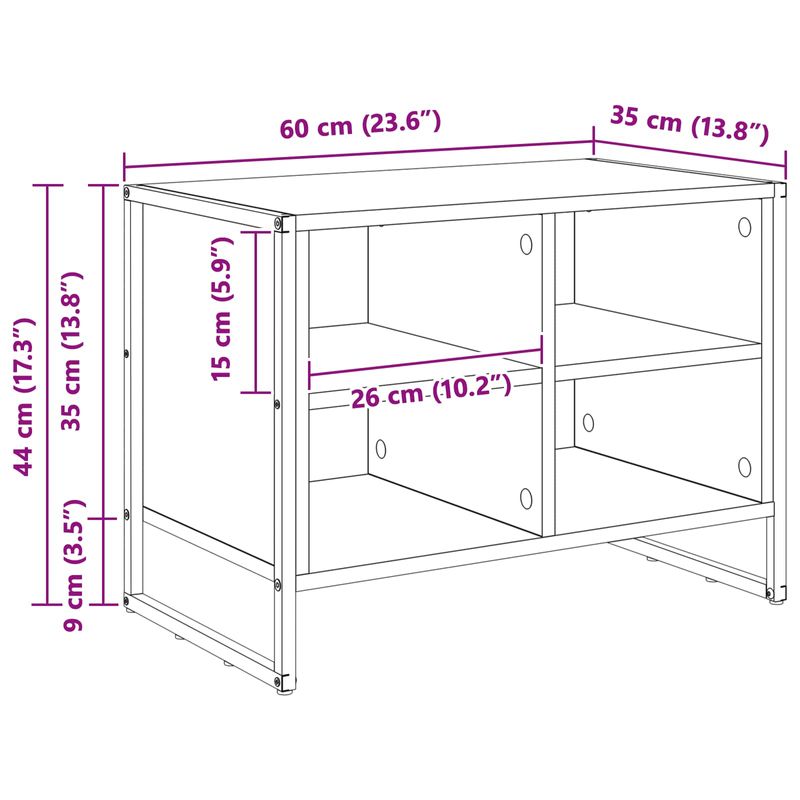 Casa si Gradina - Mobilier - Organizare si depozitare - Organizator incaltaminte - Dulap pentru pantofi Stejar fumuriu 60 x 35 x 44 cm - Infinity.ro