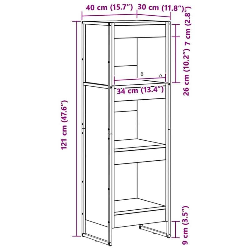 Casa si Gradina - Mobilier - Biblioteci si rafturi - Biblioteci - Dulap pentru carti Stejar Negru 80 x 30 x 155 cm Lemn compozit - Infinity.ro