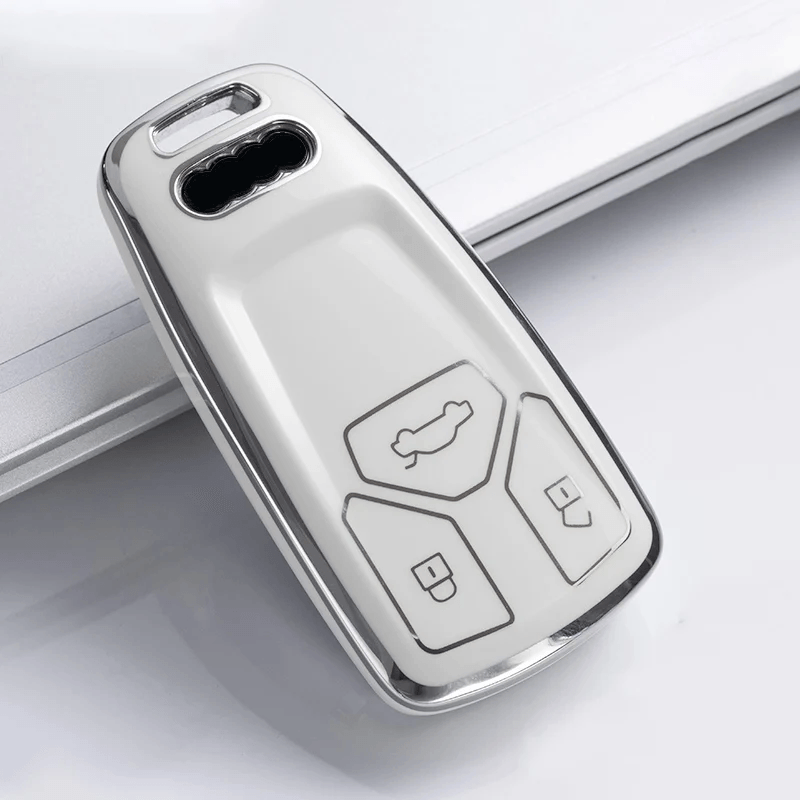 Auto si Moto - Electrice auto - Alte accesorii electrice auto - Husa pentru cheie alb Audi A4 B9 A5 A6 8S 8W Q5 Q7 4M S4 S5 S7 TT TTS TFSI RS - Infinity.ro