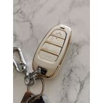 Auto si Moto - Electrice auto - Alte accesorii electrice auto - Husa alb pentru cheie 6 butoane Hyundai Santa Fe Tucson 2020 2021 2022 NEXO NX4 Solaris Sonata Hybrid - Infinity.ro