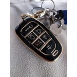 Auto si Moto - Electrice auto - Alte accesorii electrice auto - Husa negru pentru cheie 6 butoane Hyundai Santa Fe Tucson 2020 2021 2022 NEXO NX4 Solaris Sonata Hybrid - Infinity.ro