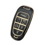 Auto si Moto - Electrice auto - Alte accesorii electrice auto - Husa negru pentru cheie 6 butoane Hyundai Santa Fe Tucson 2020 2021 2022 NEXO NX4 Solaris Sonata Hybrid - Infinity.ro