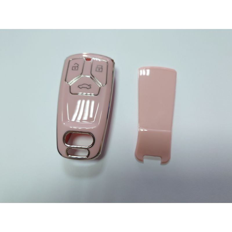 Auto si Moto - Electrice auto - Alte accesorii electrice auto - Husa pentru cheie smart Audi A1 A3 A4 A6 Q1 Q3 Q5 Q7 S3 S4 S6 R8 TT roz - Infinity.ro