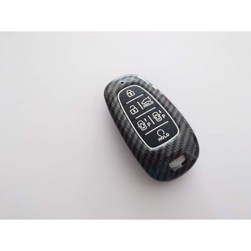 Auto si Moto - Electrice auto - Alte accesorii electrice auto - Husa silicon carbon pentru cheie Hyundai Santa Fe Tucson 2020 2021 2022 NEXO NX4 Solaris Sonata Hybrid - Infinity.ro