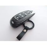 Auto si Moto - Electrice auto - Alte accesorii electrice auto - Husa silicon carbon pentru cheie Hyundai Santa Fe Tucson 2020 2021 2022 NEXO NX4 Solaris Sonata Hybrid - Infinity.ro