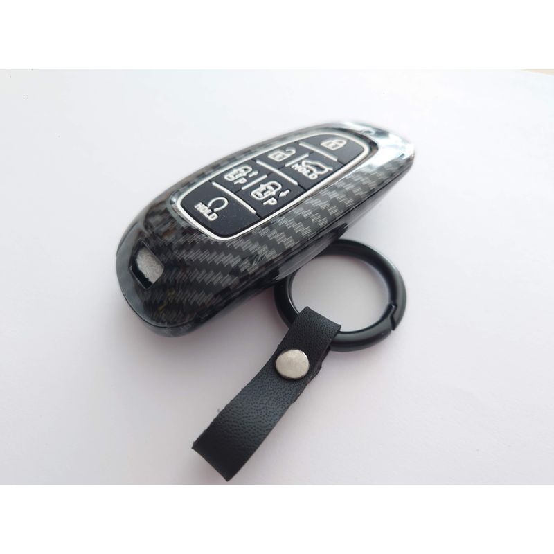 Auto si Moto - Electrice auto - Alte accesorii electrice auto - Husa silicon carbon pentru cheie Hyundai Santa Fe Tucson 2020 2021 2022 NEXO NX4 Solaris Sonata Hybrid - Infinity.ro
