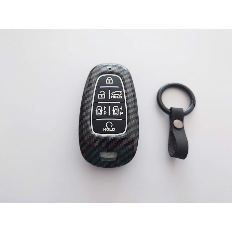 Auto si Moto - Electrice auto - Alte accesorii electrice auto - Husa silicon carbon pentru cheie Hyundai Santa Fe Tucson 2020 2021 2022 NEXO NX4 Solaris Sonata Hybrid - Infinity.ro