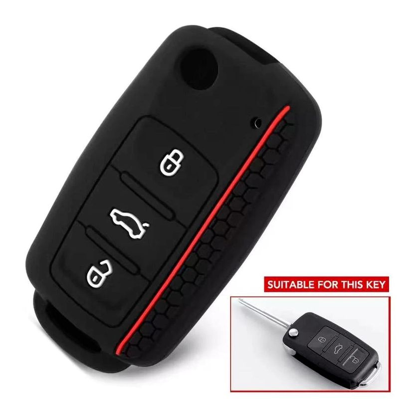 Auto si Moto - Electronice auto - Accesorii electronice auto - Husa moale din silicon pentru cheie briceag VW Golf Passat Amarok Caddy Tiguan Touareg Skoda Seat - Infinity.ro
