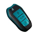 Auto si Moto - Electrice auto - Alte accesorii electrice auto - Husa pentru cheie smart, verde cu insertii piele Peugeot 2008 3008 4008 5008 308 408 508 Citroen C4 C4L C6 C3 - Infinity.ro