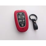 Auto si Moto - Electrice auto - Alte accesorii electrice auto - Husa silicon rosu pentru cheie Hyundai Santa Fe Tucson 2020 2021 2022 NEXO NX4 Solaris Sonata Hybrid - Infinity.ro