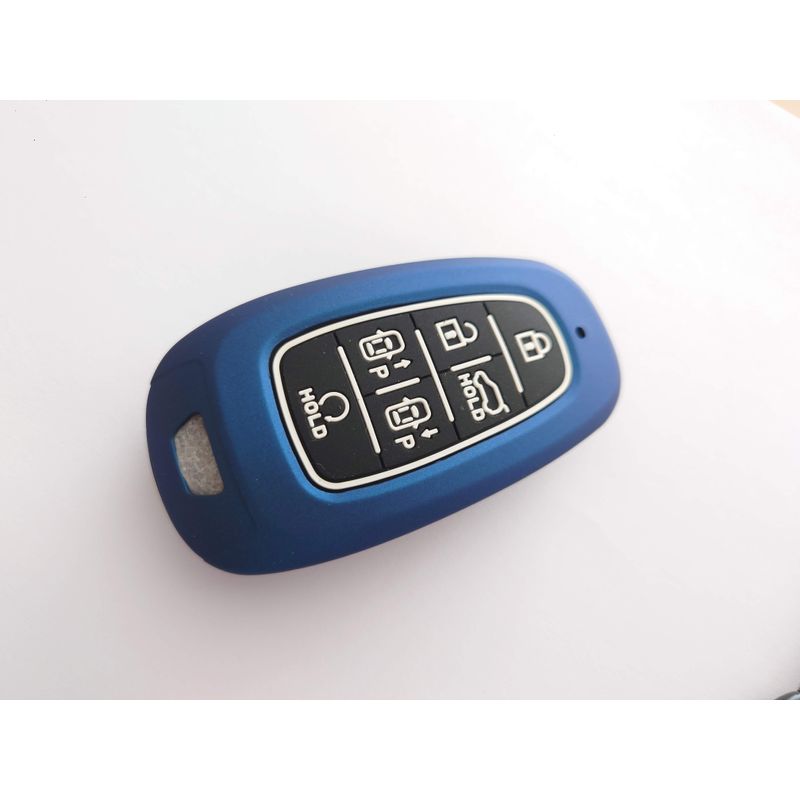 Auto si Moto - Electrice auto - Alte accesorii electrice auto - Husa silicon albastru pentru cheie Hyundai Santa Fe Tucson 2020 2021 2022 NEXO NX4 Solaris Sonata Hybrid - Infinity.ro