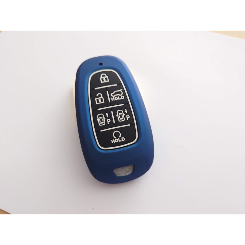 Auto si Moto - Electrice auto - Alte accesorii electrice auto - Husa silicon albastru pentru cheie Hyundai Santa Fe Tucson 2020 2021 2022 NEXO NX4 Solaris Sonata Hybrid - Infinity.ro