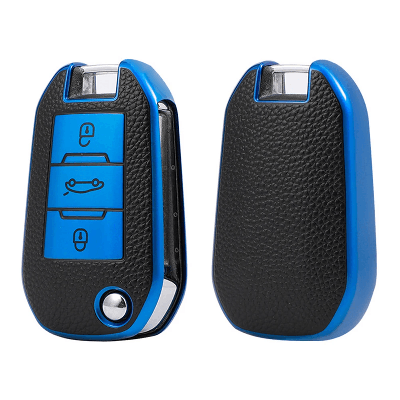 Auto si Moto - Electrice auto - Alte accesorii electrice auto - Husa pentru cheie briceag, albastru Peugeot 208 2008 308 3008 408 508 107 301 Citroen C4 - Infinity.ro