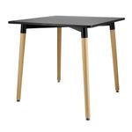 Casa si Gradina - Mobilier - Mese si birouri - Mese bucatarie si dining - Masa patrata Jumi, 80x80 cm, blat MDF negru, picioare lemn, stil scandinav - Infinity.ro
