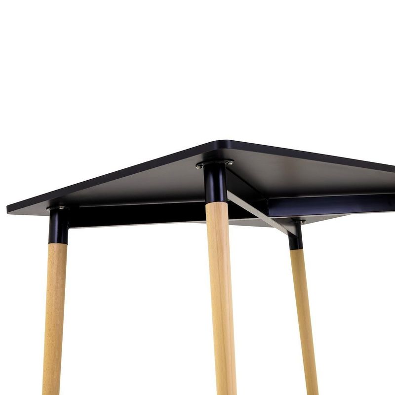 Casa si Gradina - Mobilier - Mese si birouri - Mese bucatarie si dining - Masa patrata Jumi, 80x80 cm, blat MDF negru, picioare lemn, stil scandinav - Infinity.ro