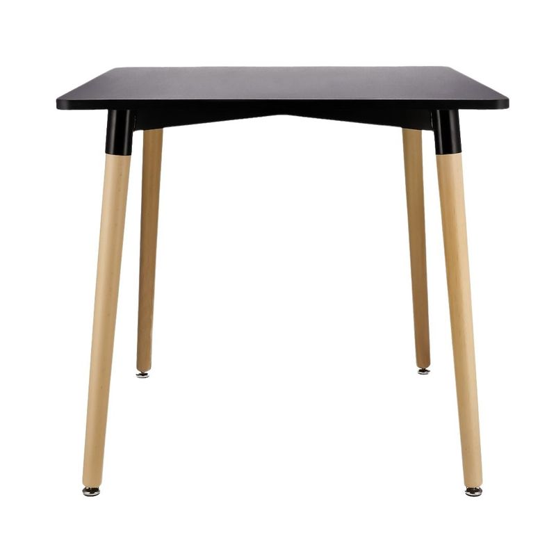 Casa si Gradina - Mobilier - Mese si birouri - Mese bucatarie si dining - Masa patrata Jumi, 80x80 cm, blat MDF negru, picioare lemn, stil scandinav - Infinity.ro