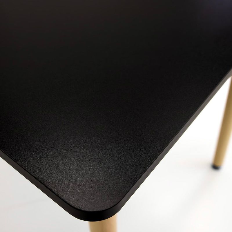 Casa si Gradina - Mobilier - Mese si birouri - Mese bucatarie si dining - Masa patrata Jumi, 80x80 cm, blat MDF negru, picioare lemn, stil scandinav - Infinity.ro