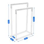 Casa si Gradina - Sanitare - Suporturi si accesorii baie - Accesorii baie - Suport prosoape Jumi, pe doua randuri, metal si bambus, negru si maro, 76x45x22 cm - Infinity.ro