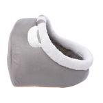 Petshop - Accesorii petshop - Culcusuri si custi - Culcusuri si saltele - Pat tip cusca Jumi, pentru pisici, din plus, gri, 45x37 cm - Infinity.ro