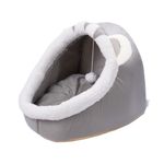 Petshop - Accesorii petshop - Culcusuri si custi - Culcusuri si saltele - Pat tip cusca Jumi, pentru pisici, din plus, gri, 45x37 cm - Infinity.ro
