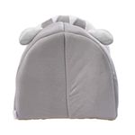 Petshop - Accesorii petshop - Culcusuri si custi - Culcusuri si saltele - Pat tip cusca Jumi, pentru pisici, din plus, gri, 45x37 cm - Infinity.ro