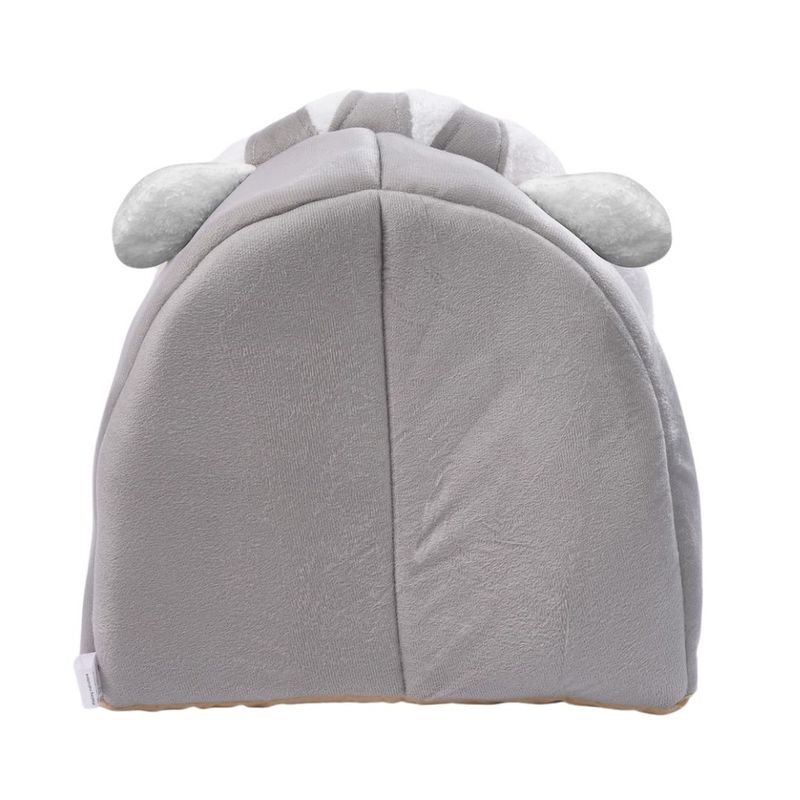 Petshop - Accesorii petshop - Culcusuri si custi - Culcusuri si saltele - Pat tip cusca Jumi, pentru pisici, din plus, gri, 45x37 cm - Infinity.ro