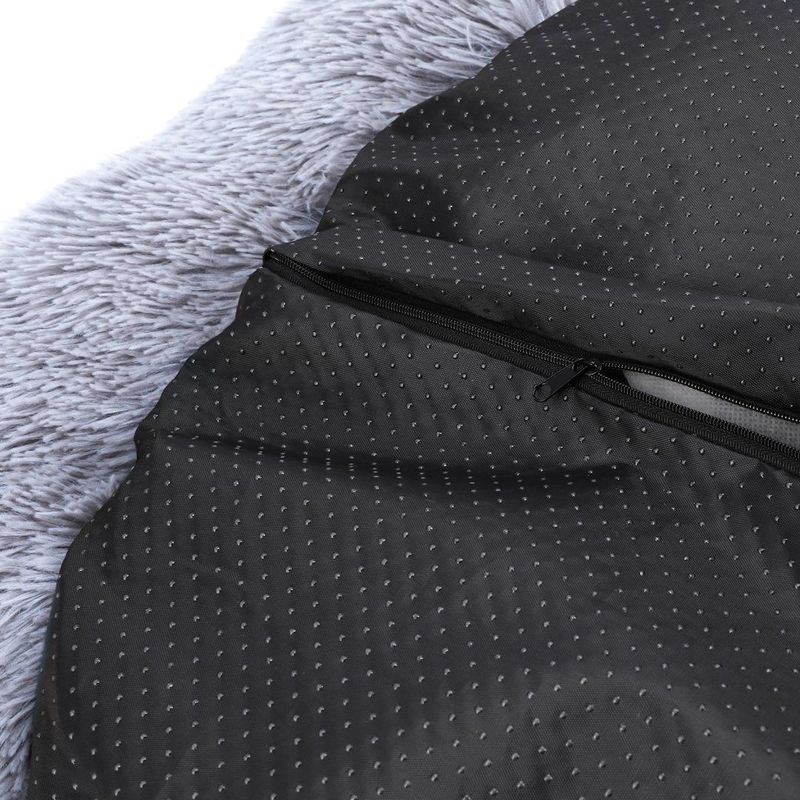 Petshop - Accesorii petshop - Culcusuri si custi - Culcusuri si saltele - Pat rotund Jumi, pentru caini, in forma de labuta, gri, 60 cm - Infinity.ro