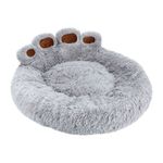 Petshop - Accesorii petshop - Culcusuri si custi - Culcusuri si saltele - Pat rotund Jumi, pentru caini, in forma de labuta, gri, 60 cm - Infinity.ro
