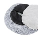 Petshop - Accesorii petshop - Culcusuri si custi - Culcusuri si saltele - Pat rotund Jumi, pentru caini, in forma de labuta, gri, 60 cm - Infinity.ro