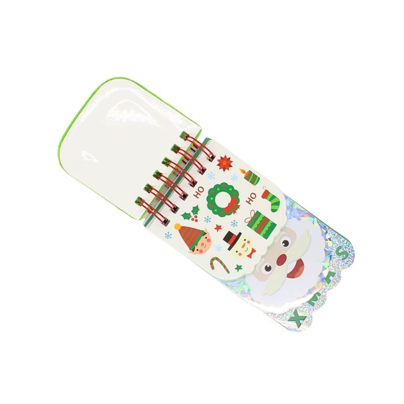 Carti si Birotica - Papetarie - Agende si calendare - Agende si carnete - Carnetel 3D, Mos Craciun cu brad verde, coperta plusata, 120 file, legatura tip spirala, NT3D136 - Infinity.ro