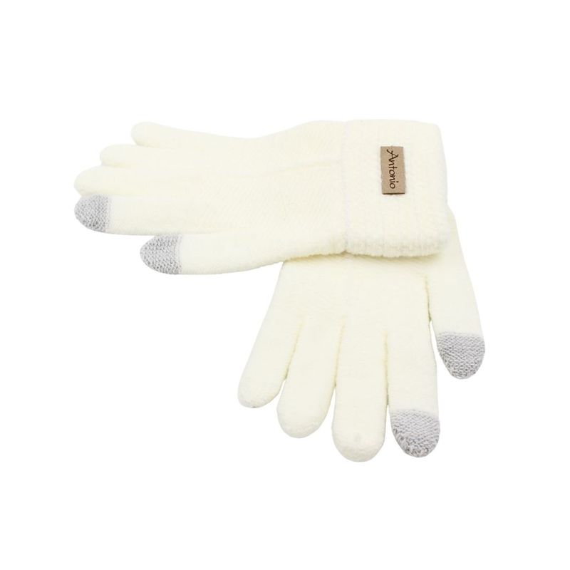 Fashion, accesorii si bijuterii - Femei - Accesorii femei - Manusi femei - Manusi dama, Antonio, cu functie touch, culoare alb, one size - Infinity.ro